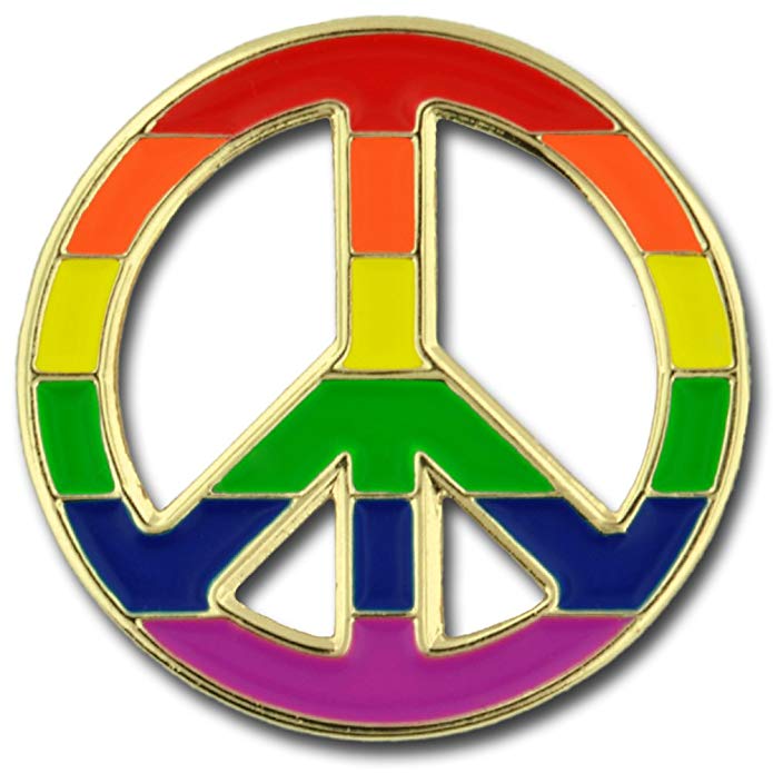 PinMart Peace Sign Gay Pride Rainbow LGBT Enamel Lapel Pin