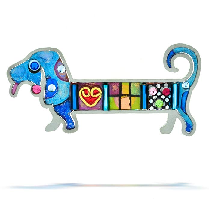 The Artazia Collection Seeka Blue Dachshund Puppy Dog Pin P0320