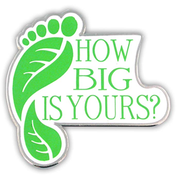 PinMart ECO Green Environmental Awareness Footprint Enamel Lapel Pin How Big Is Yours