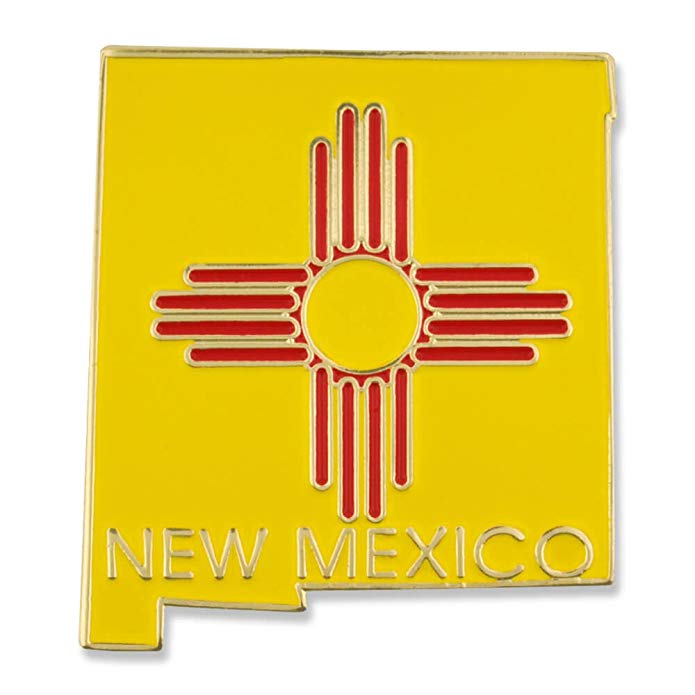 PinMart State Shape of New Mexico and New Mexico Flag Lapel Pin