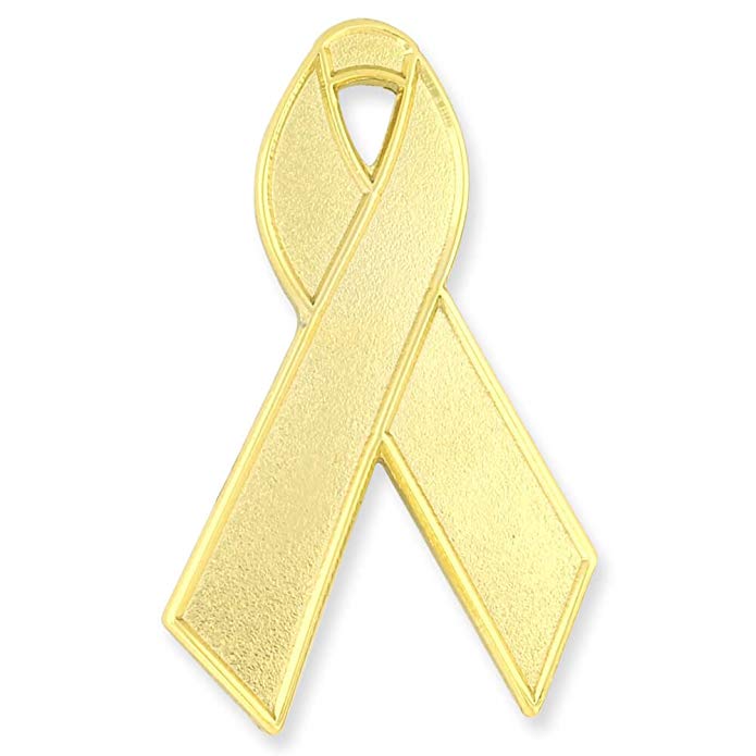 PinMart Gold Plated Awareness Ribbon Lapel Pin 1