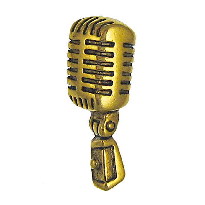 Jim Clift Design Microphone Gold Lapel Pin