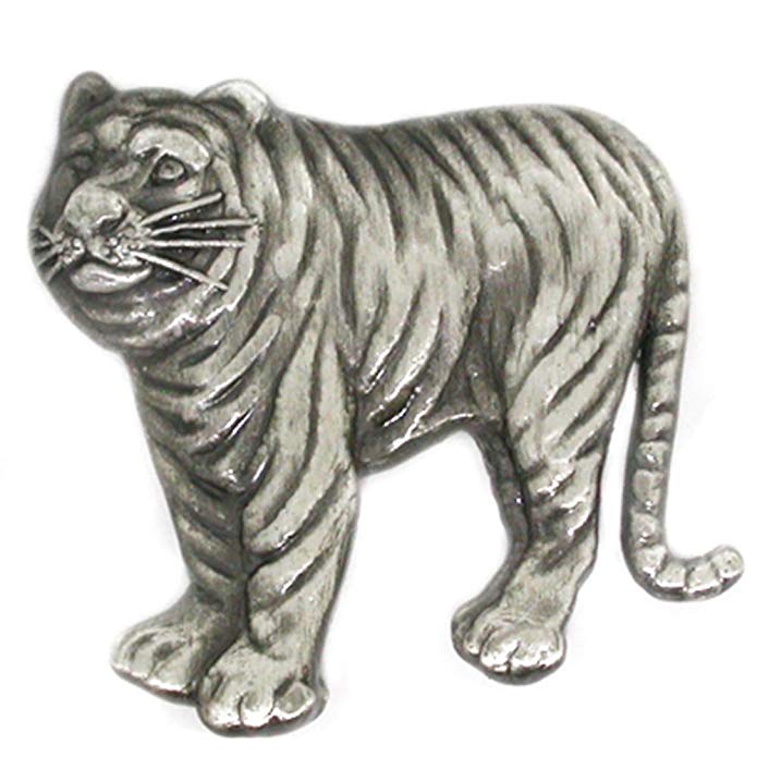 PinMart Antique Silver Tiger Zoo Animal Lover Lapel Pin