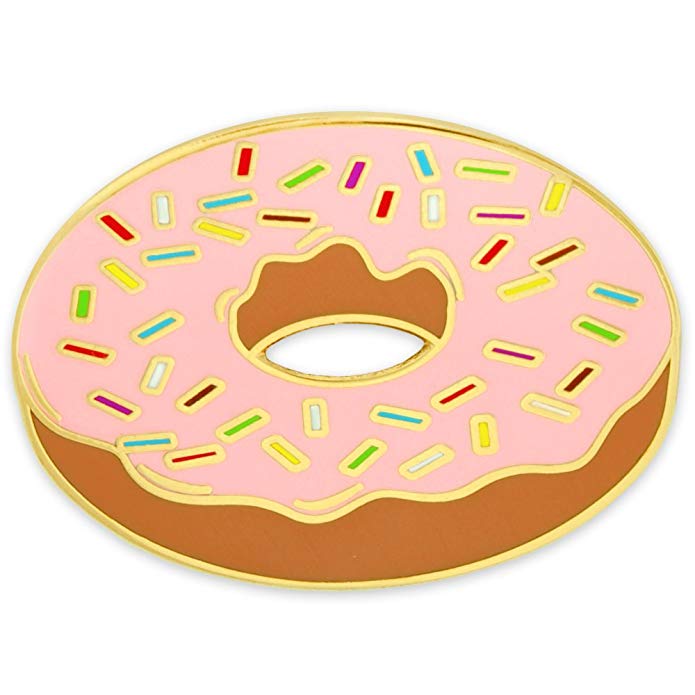 PinMart Donut with Sprinkles Enamel Lapel Pin