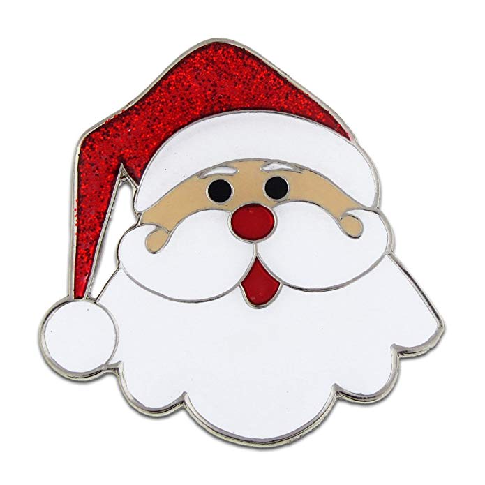 PinMart Santa Face Christmas Holiday X-Mas Brooch Enamel Lapel Pin