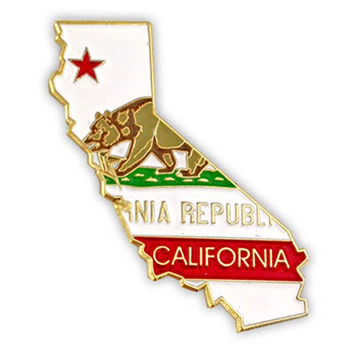 PinMart State Shape California California Flag Lapel Pin