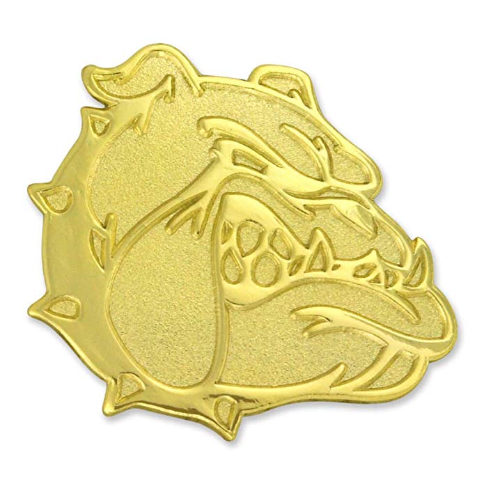 PinMart Gold Chenille BULLDOG Mascot Letterman's Jacket Lapel Pin 1