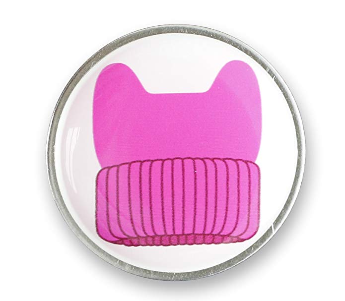 Pink Pussycat Hat With Ears Lapel Pin