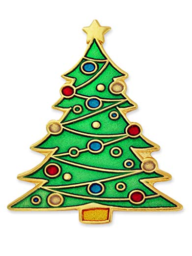 PinMart Festive Christmas Tree Holiday Enamel Lapel Pin