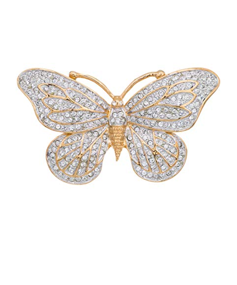 Annaleece Madame Butterfly Brooch Made with Swarovski Elements