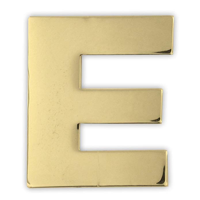 PinMart Gold Plated Alphabet Letter E Lapel Pin