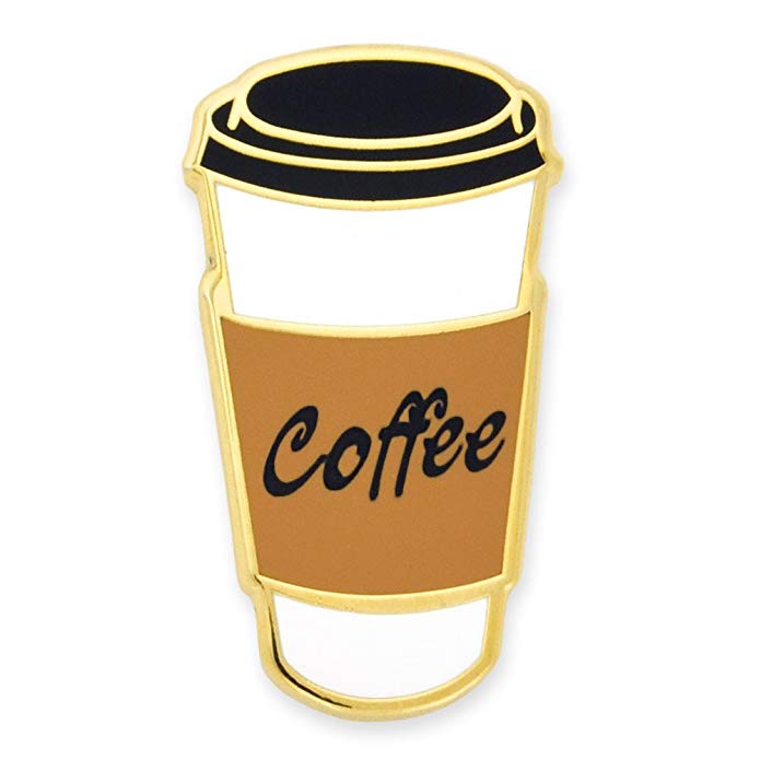 PinMart Cute Coffee to-Go Cup Trendy Enamel Lapel Pin