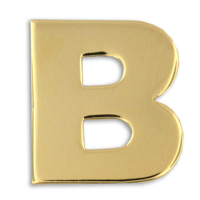 PinMart Gold Plated Alphabet Letter B Lapel Pin