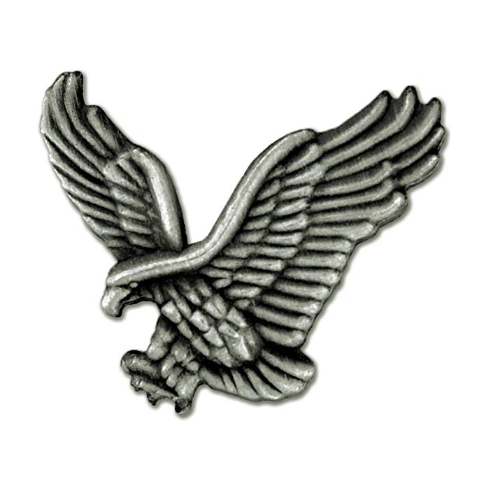 PinMart Soaring American Antique Silver Eagle Jewelry Lapel Pin