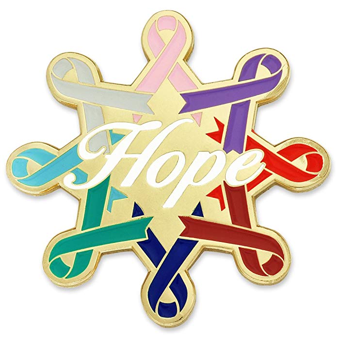 PinMart Cancer Awareness Ribbons Hope Enamel Lapel Pin