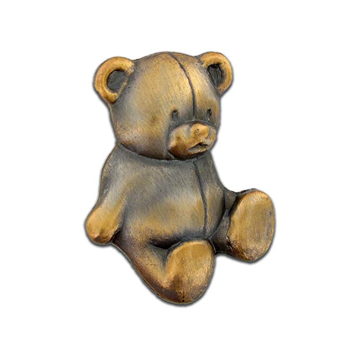 PinMart Antique Gold Teddy Bear Stuffed Animal Lapel Pin