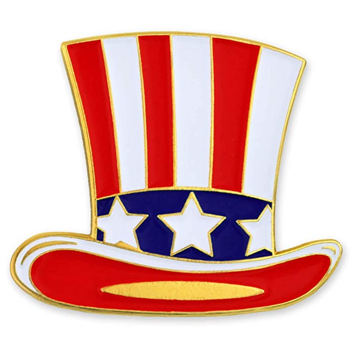 PinMart Uncle Sam Hat Patriotic American Fourth of July Enamel Lapel Pin