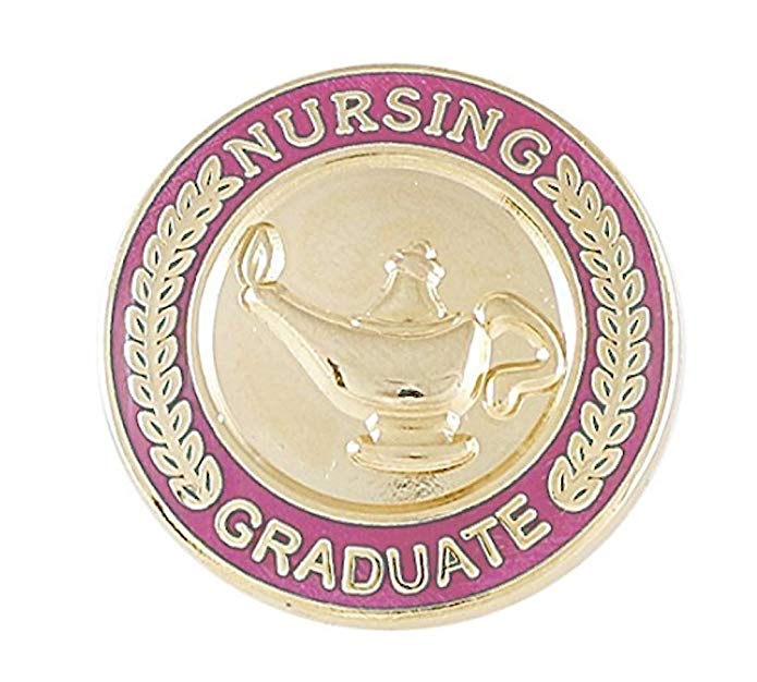 Nursing Pin-- Graduation Pinning Ceremony For Nurses (RN, MSN, BSN, CNA etc) Pink Enamel Pin (Value Pack)