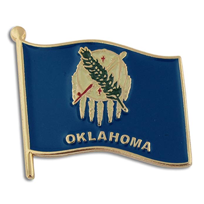 PinMart Oklahoma US State Flag OK Enamel Lapel Pin 1