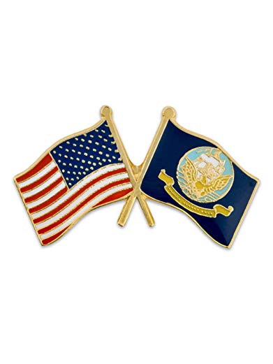 PinMart USA and United States Navy Crossed Friendship Flag Enamel Lapel Pin