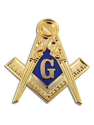 PinMart Gold Masonic Symbol Compass Enamel Lapel Pin