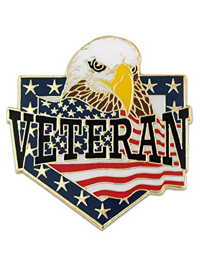 PinMart Veteran American Flag Eagle Patriotic Enamel Lapel Pin